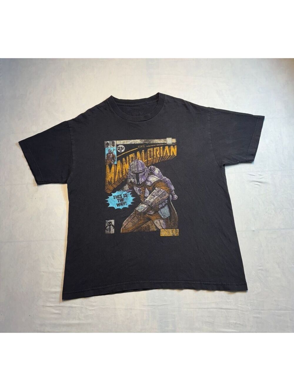 The Mandalorian Black Graphic TShirt Vintage Style Star Wars